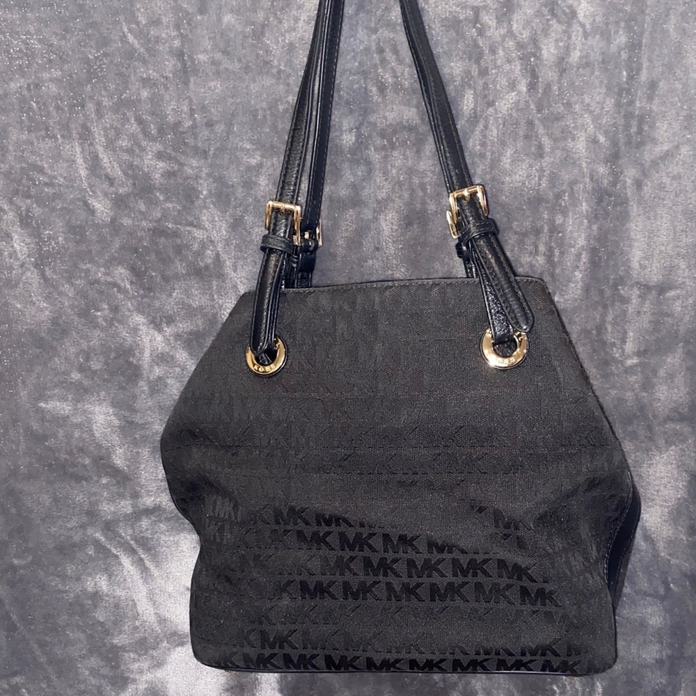 Michael Kors Black Shoulder Bag with Gold Accents - Picture 2 of 15
